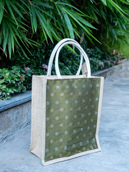 Raw Silk Jute Bag - 12x10 inch - WBG1914
