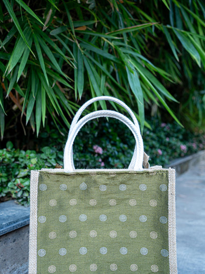 Raw Silk Jute Bag - 12x10 inch - WBG1914