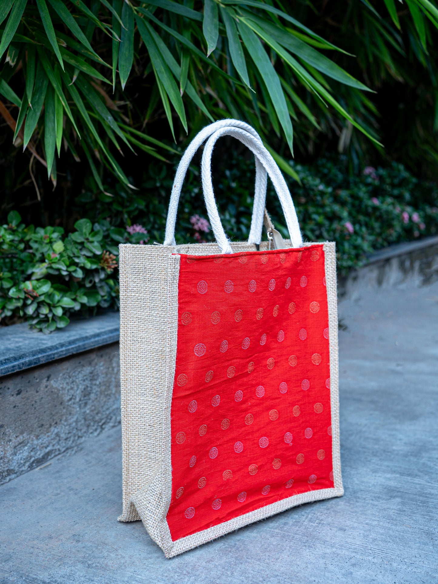 Raw Silk Jute Bag - 12x10 inch - WBG1914