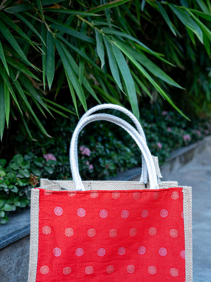 Raw Silk Jute Bag - 12x10 inch - WBG1914