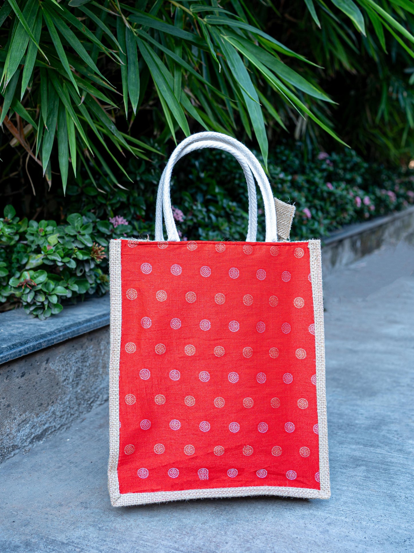 Raw Silk Jute Bag - 12x10 inch - WBG1914