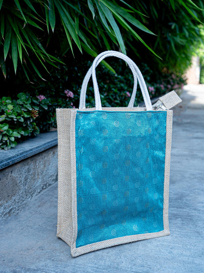 Raw Silk Jute Bag - 12x10 inch - WBG1914