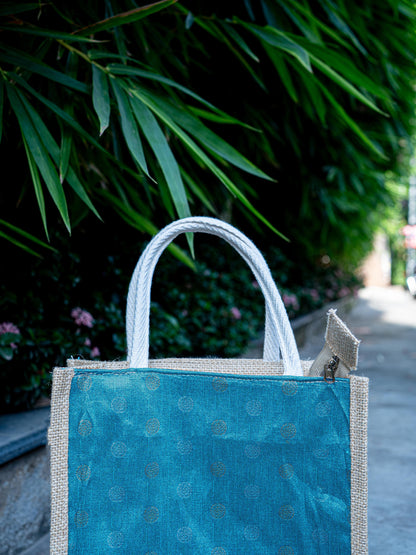 Raw Silk Jute Bag - 12x10 inch - WBG1914