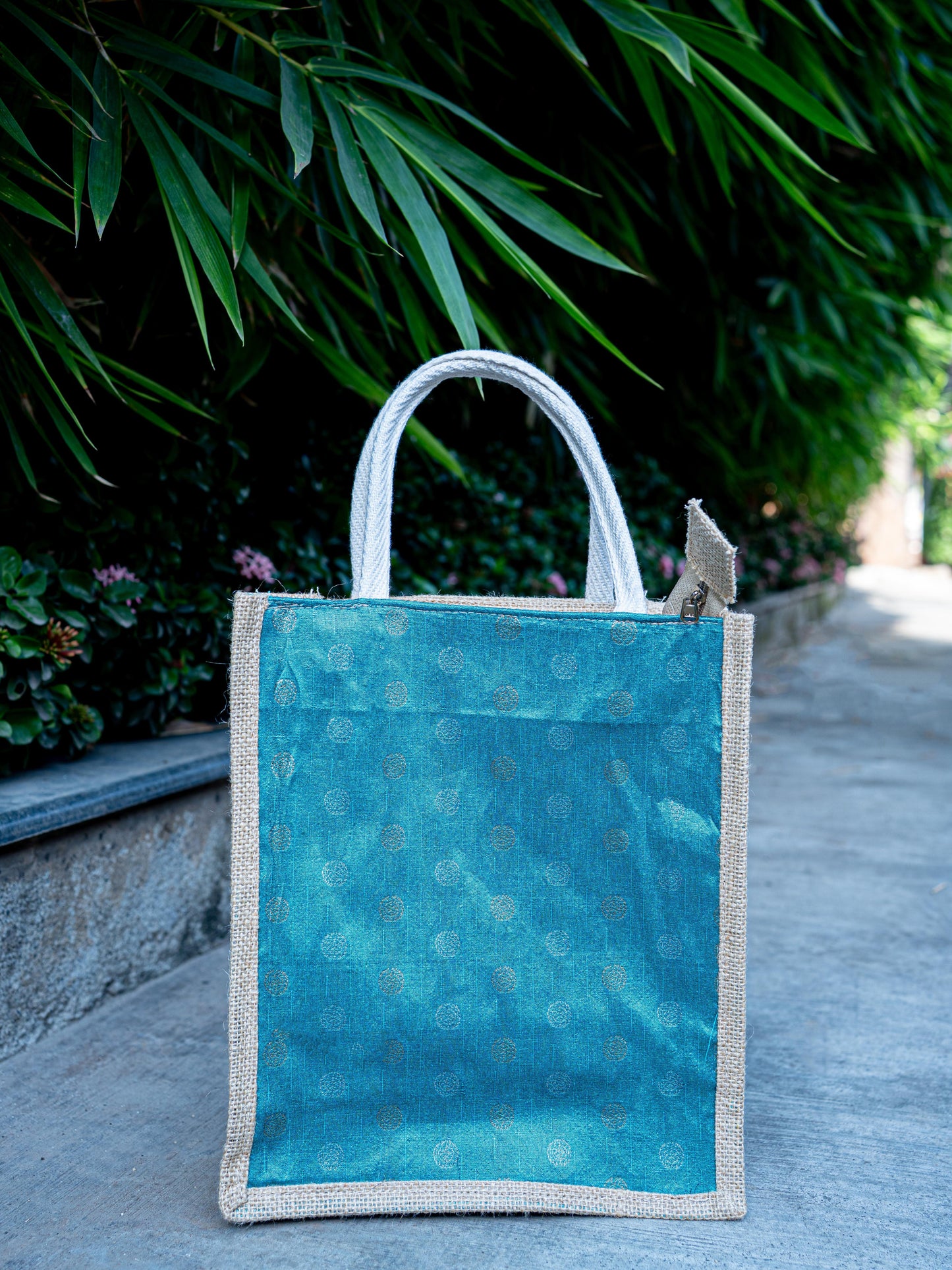 Raw Silk Jute Bag - 12x10 inch - WBG1914