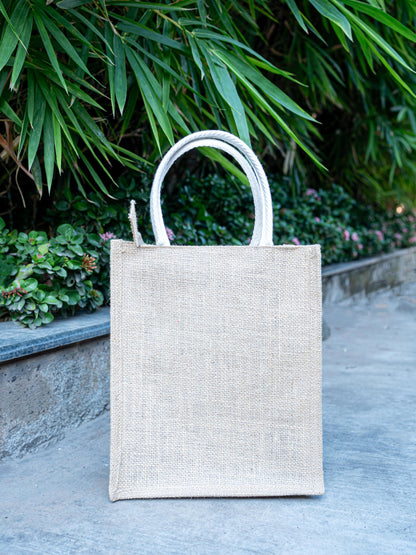Raw Silk Jute Bag - 12x10 inch - WBG1914