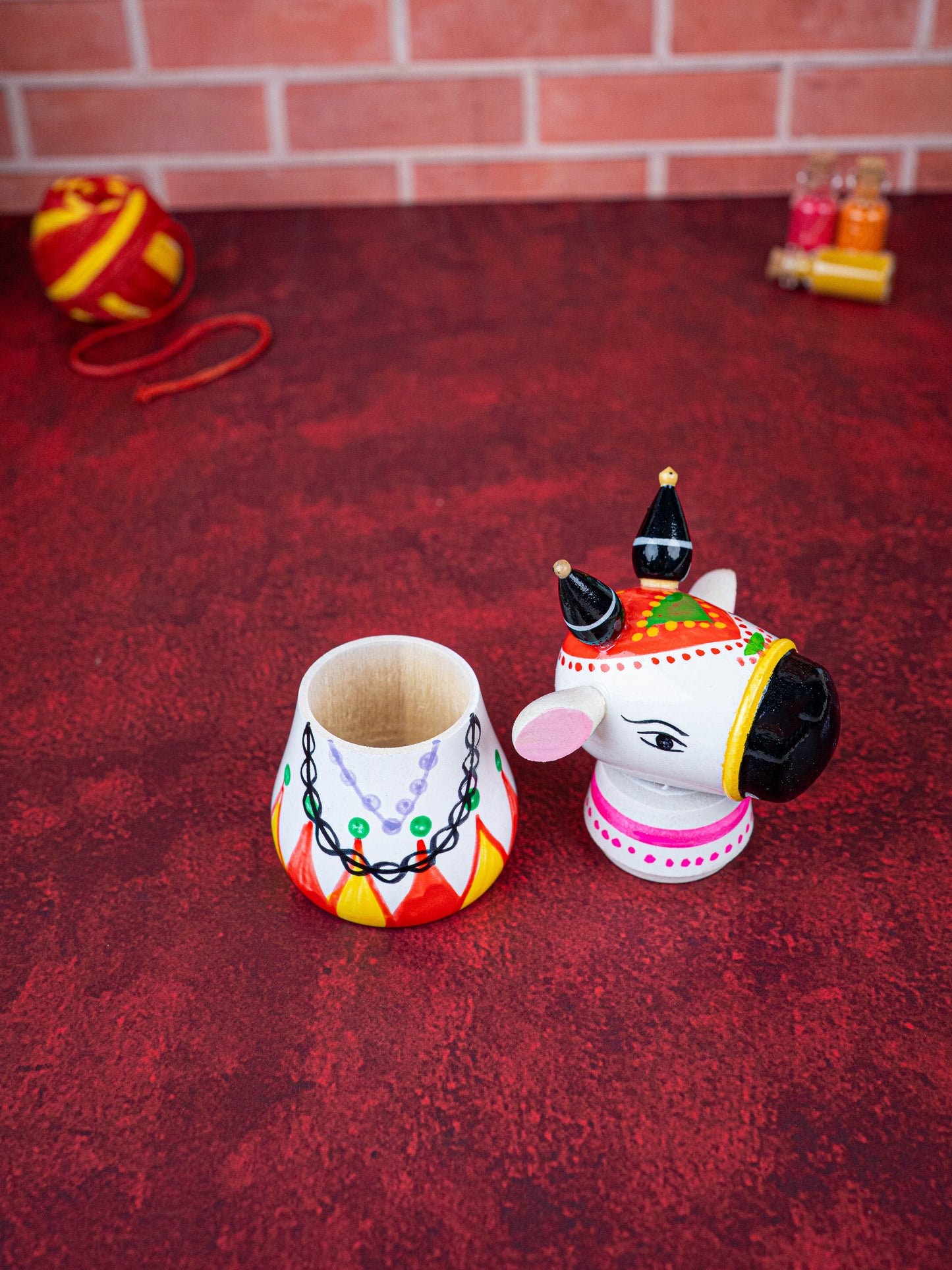Kondapalli - Nandi Kumkum Box - 4 inch - WBG1926