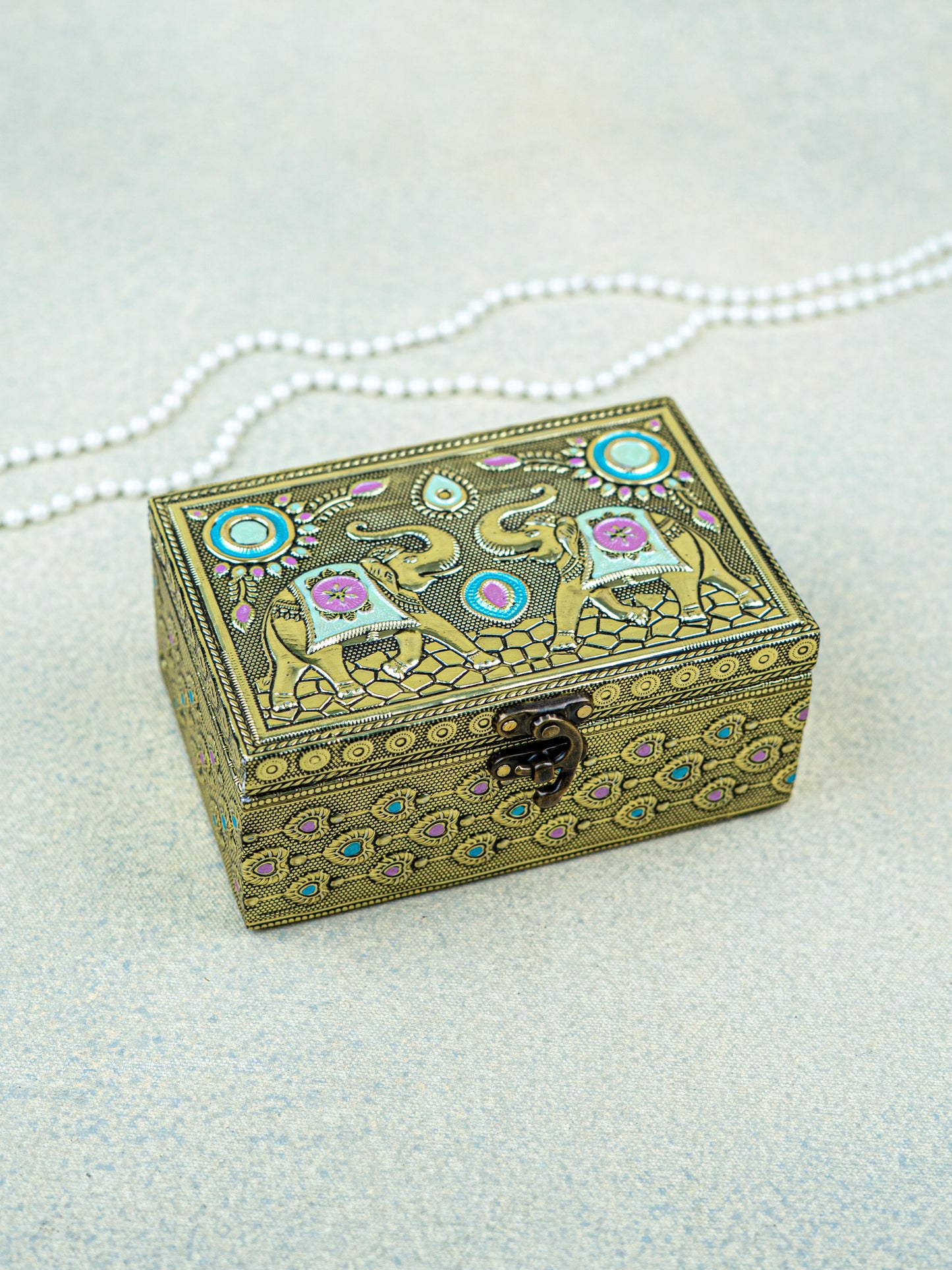 Jewel Box with Elephant Design - 6x4 inch - WBG1927