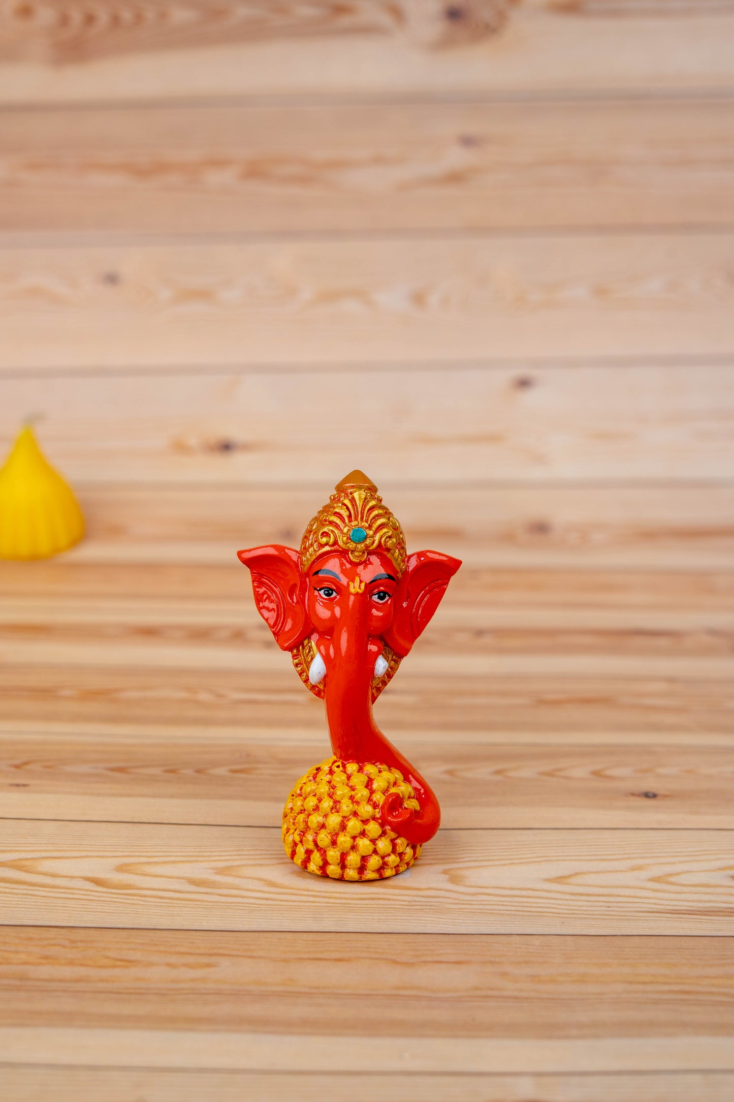 Polystone Laddu Ganesha Idol - 3 inch - WBG1929