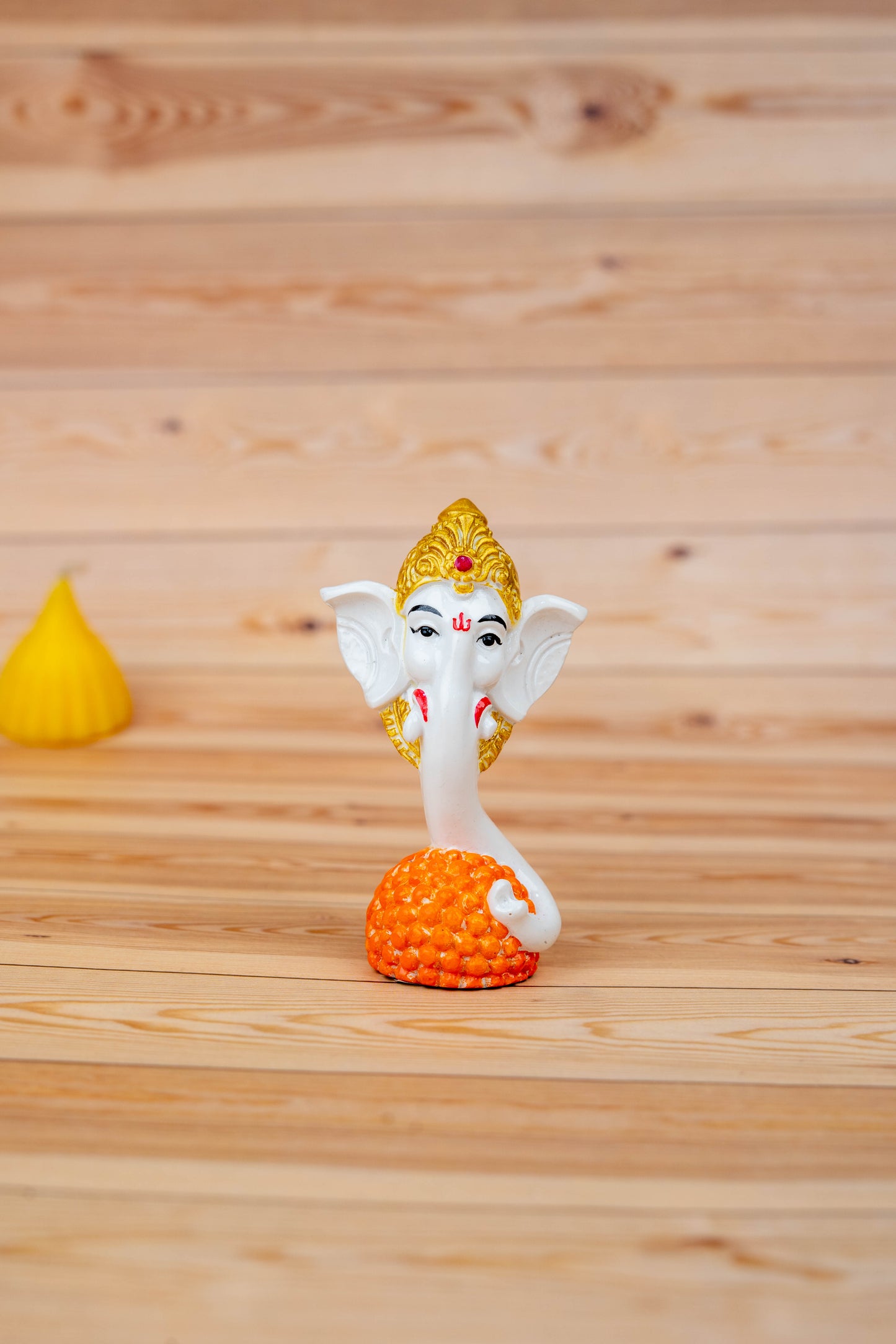 Polystone Laddu Ganesha Idol - 3 inch - WBG1929