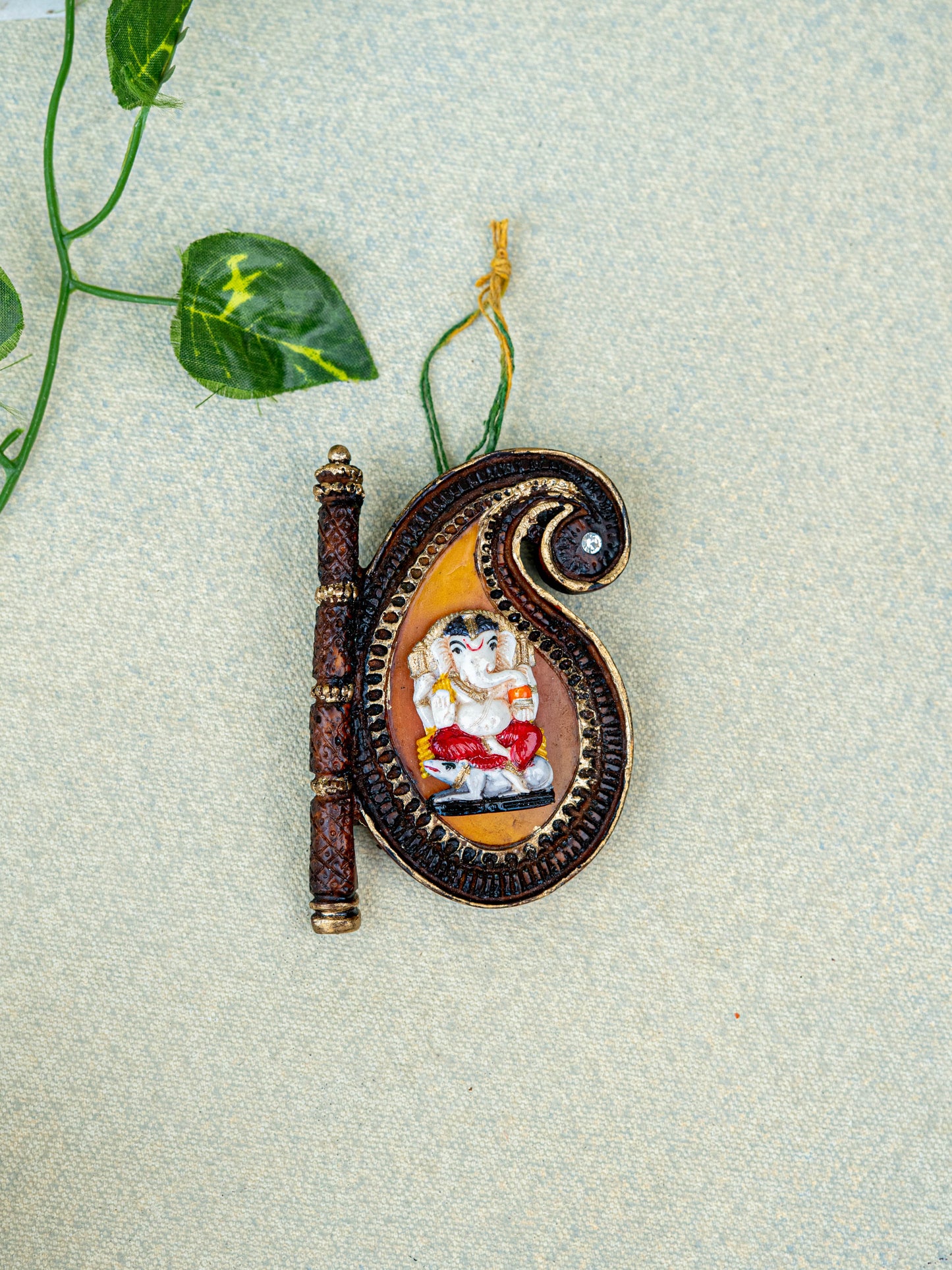 Polystone Ganesha Wall Hanging - 3 inch - WBG1930