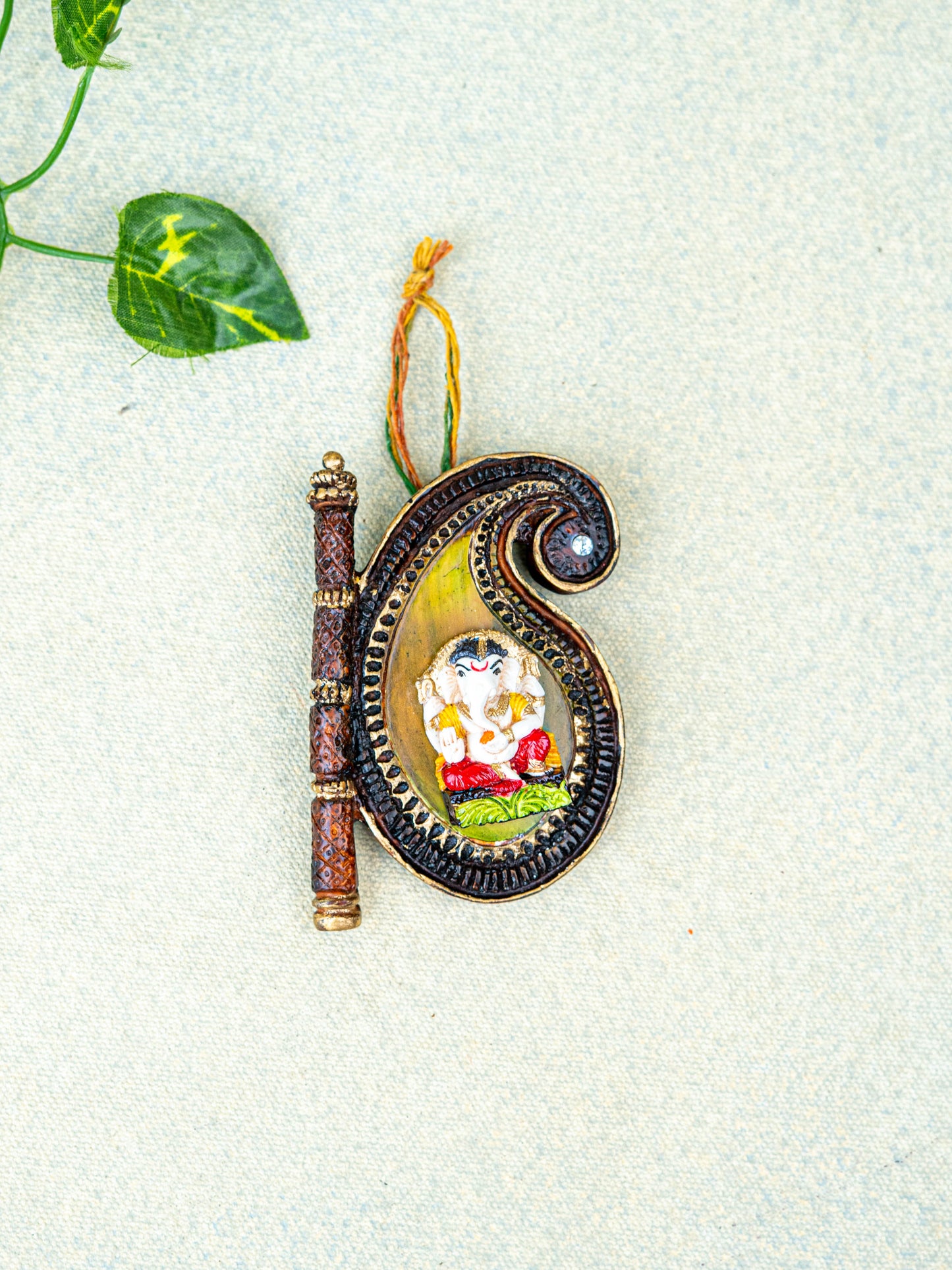 Polystone Ganesha Wall Hanging - 3 inch - WBG1930
