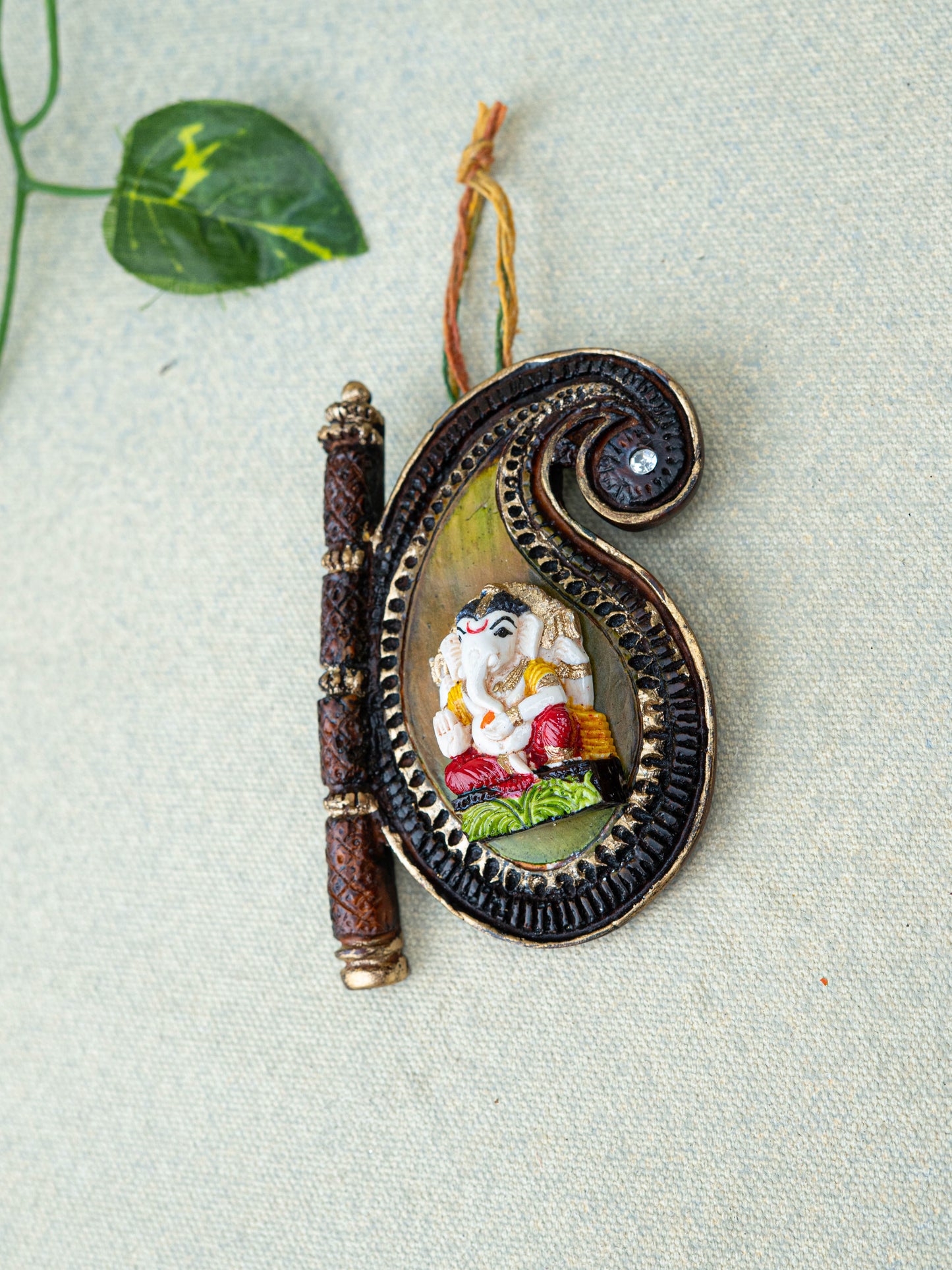 Polystone Ganesha Wall Hanging - 3 inch - WBG1930