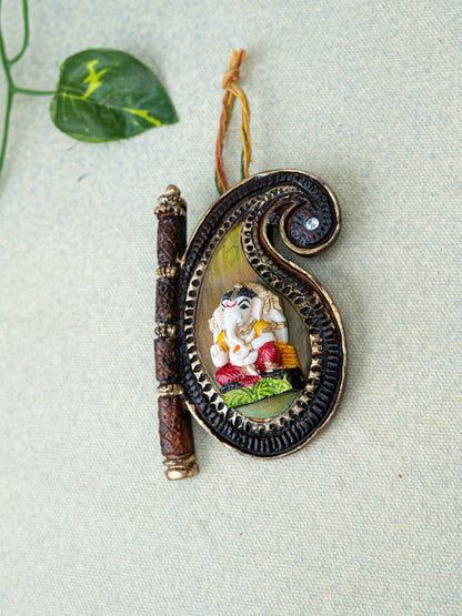 Polystone Ganesha Wall Hanging - 3 inch - WBG1930