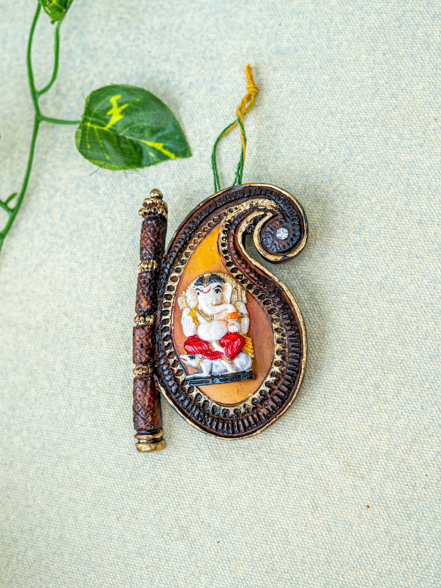 Polystone Ganesha Wall Hanging - 3 inch - WBG1930