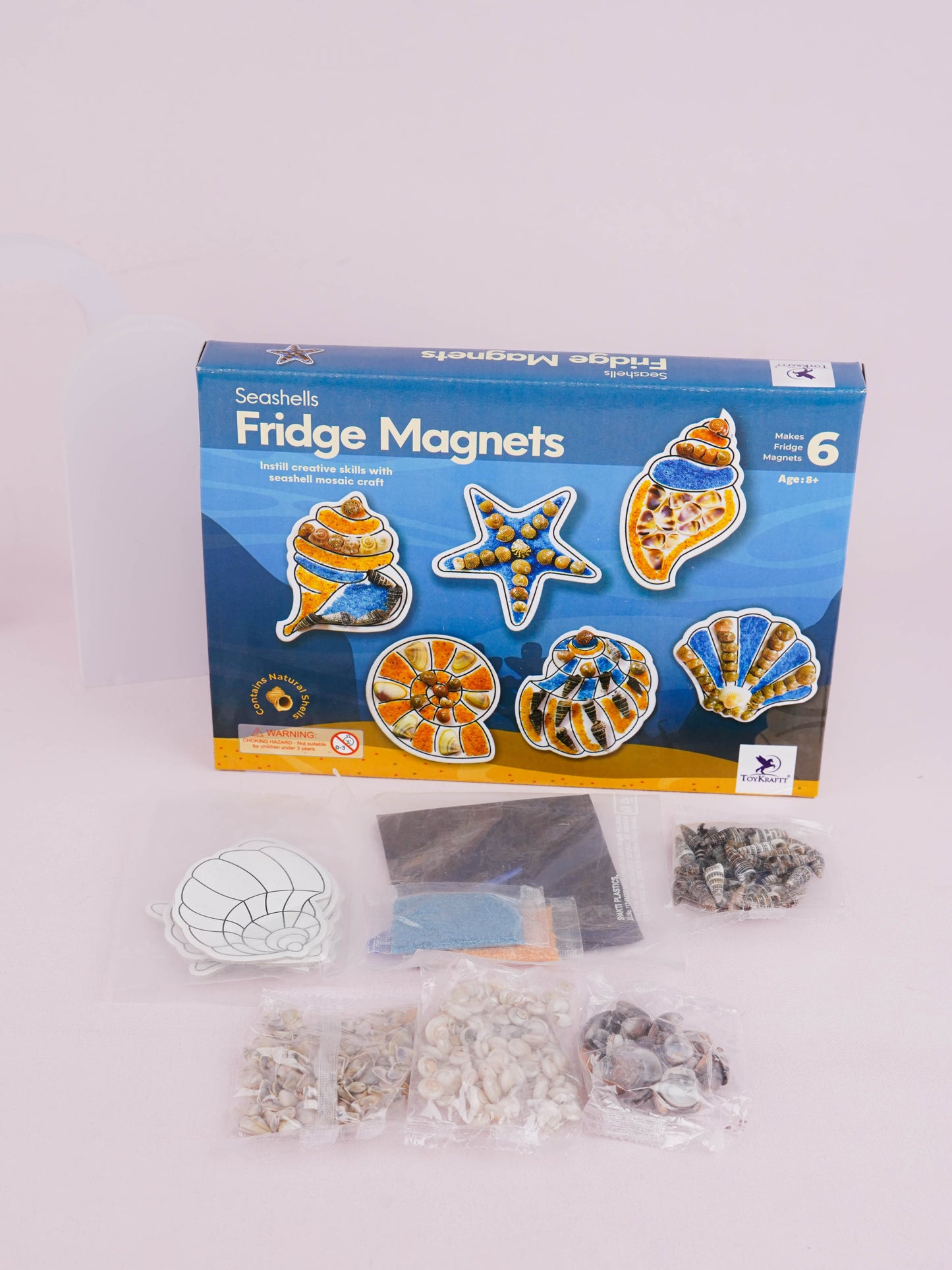DIY Kit - Fridge Magnet Set with Seashell Design - WBG1937