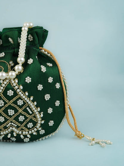 Potli Bag with Beads Work - 9 inch - WBG1950