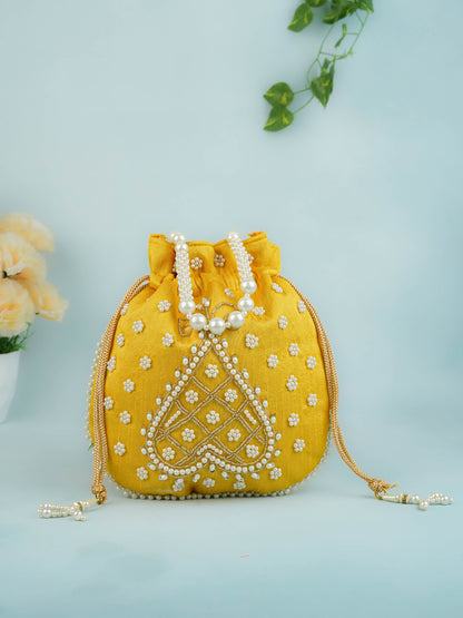 Potli Bag with Beads Work - 9 inch - WBG1950