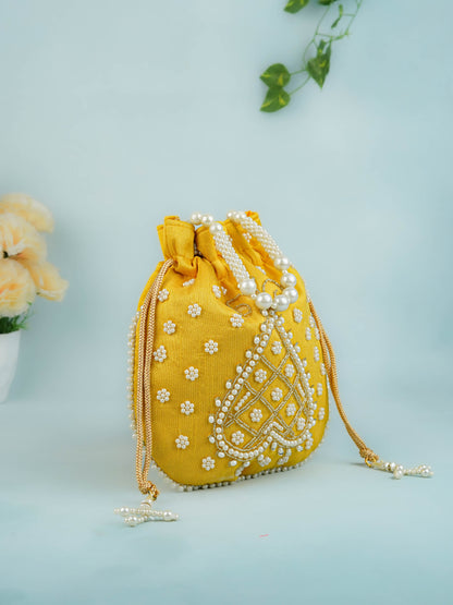 Potli Bag with Beads Work - 9 inch - WBG1950