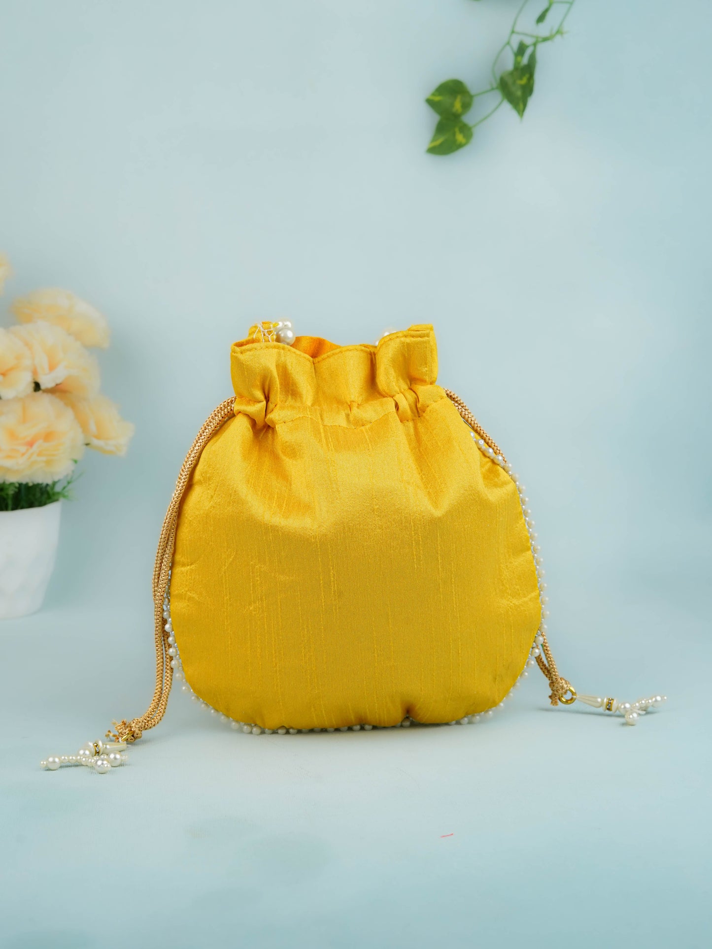 Potli Bag with Beads Work - 9 inch - WBG1950