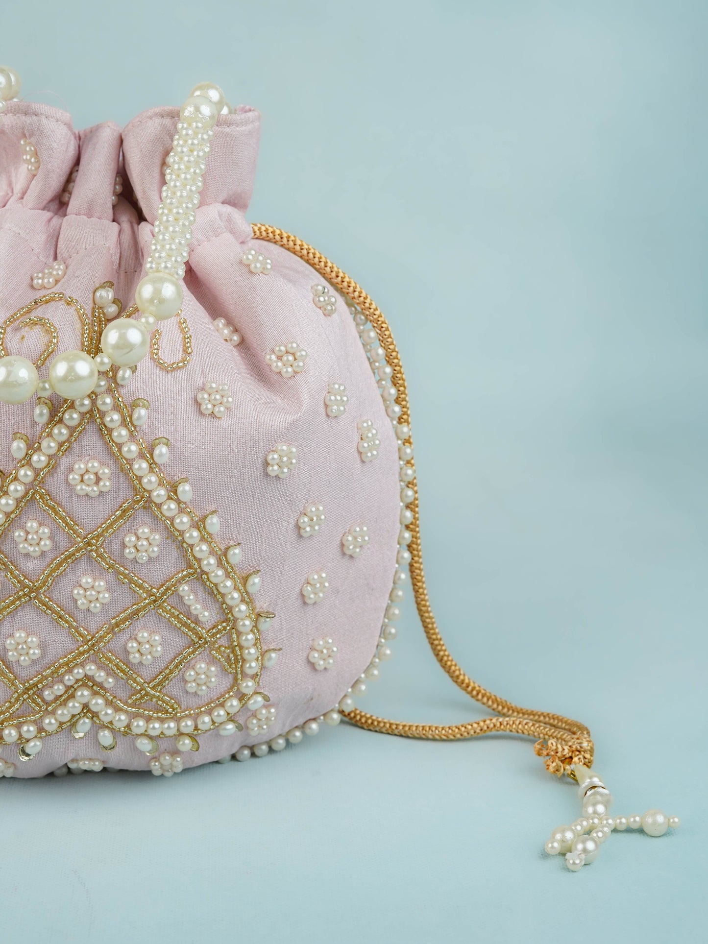 Potli Bag with Beads Work - 9 inch - WBG1950