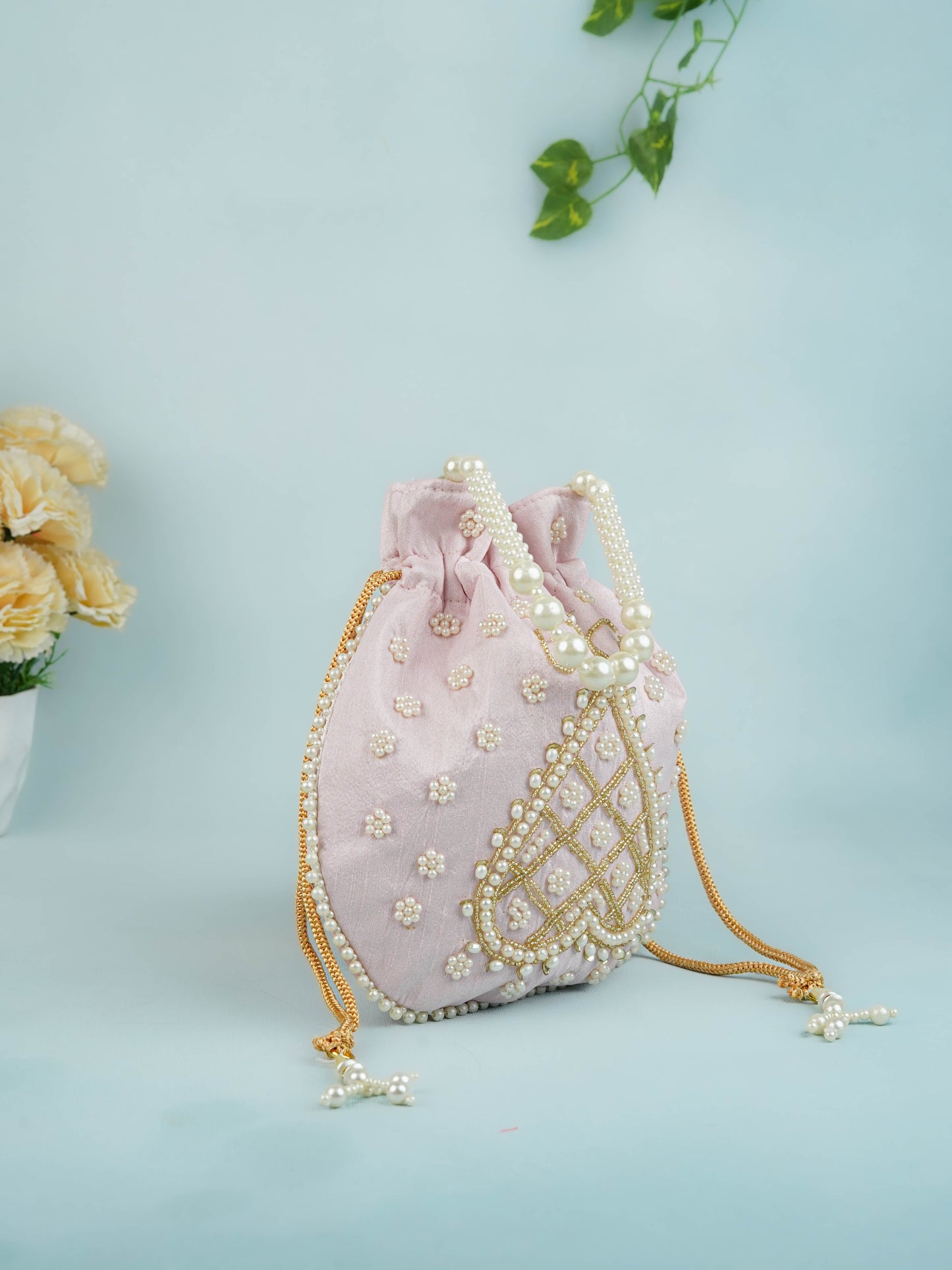 Potli Bag with Beads Work - 9 inch - WBG1950
