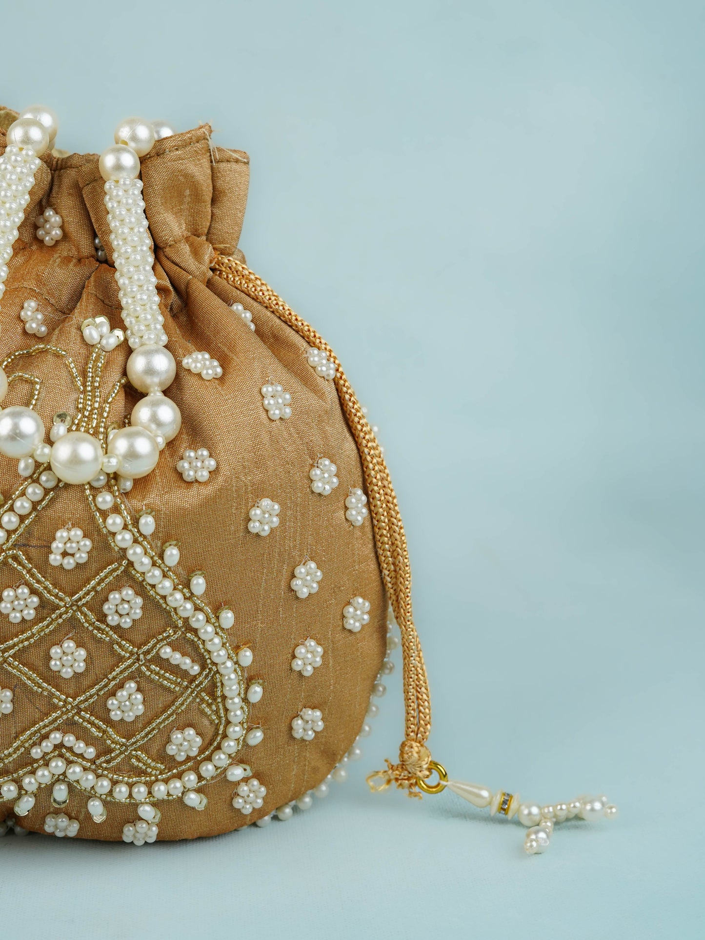 Potli Bag with Beads Work - 9 inch - WBG1950