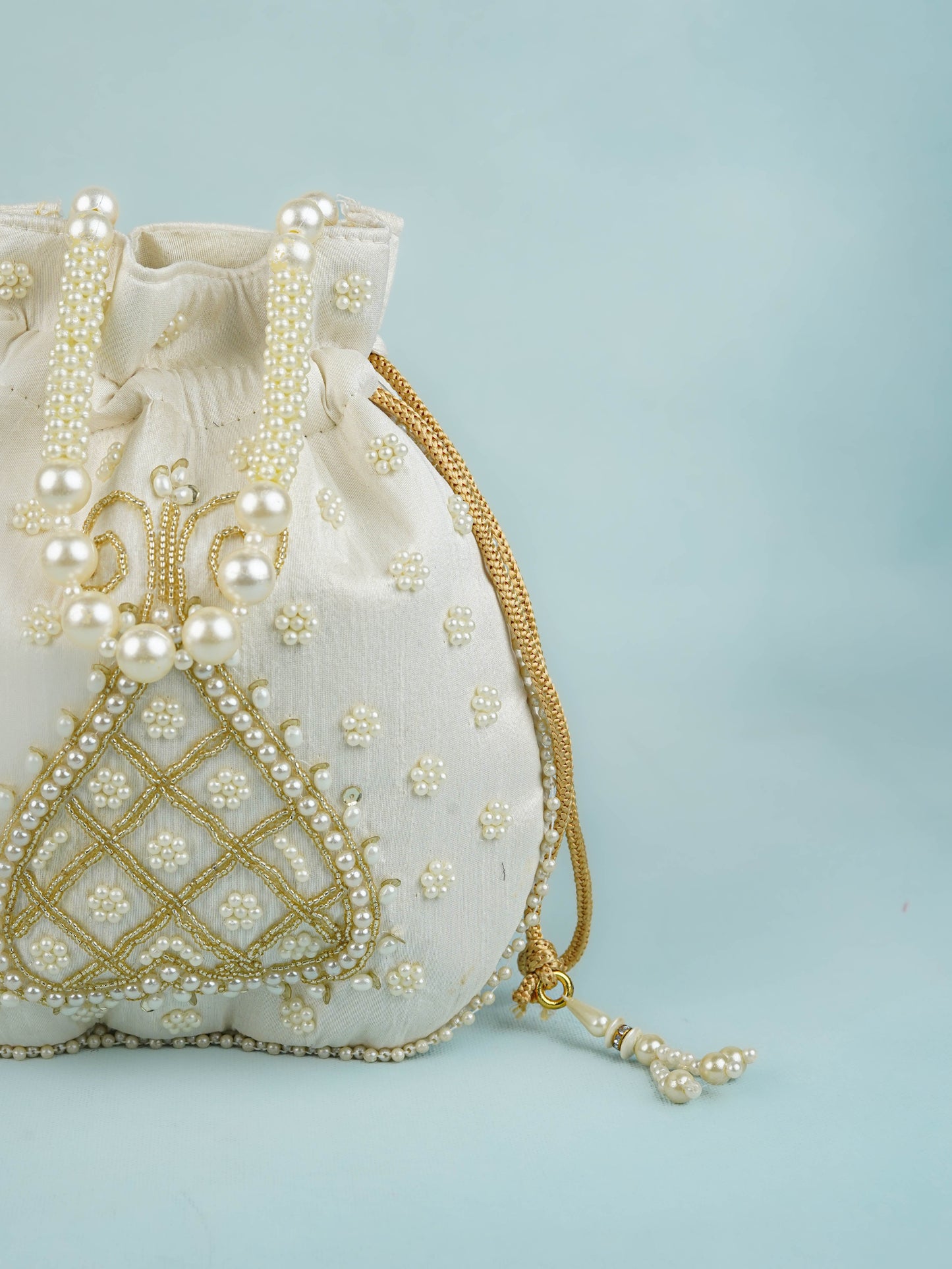 Potli Bag with Beads Work - 9 inch - WBG1950