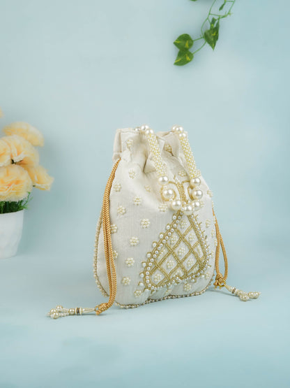 Potli Bag with Beads Work - 9 inch - WBG1950