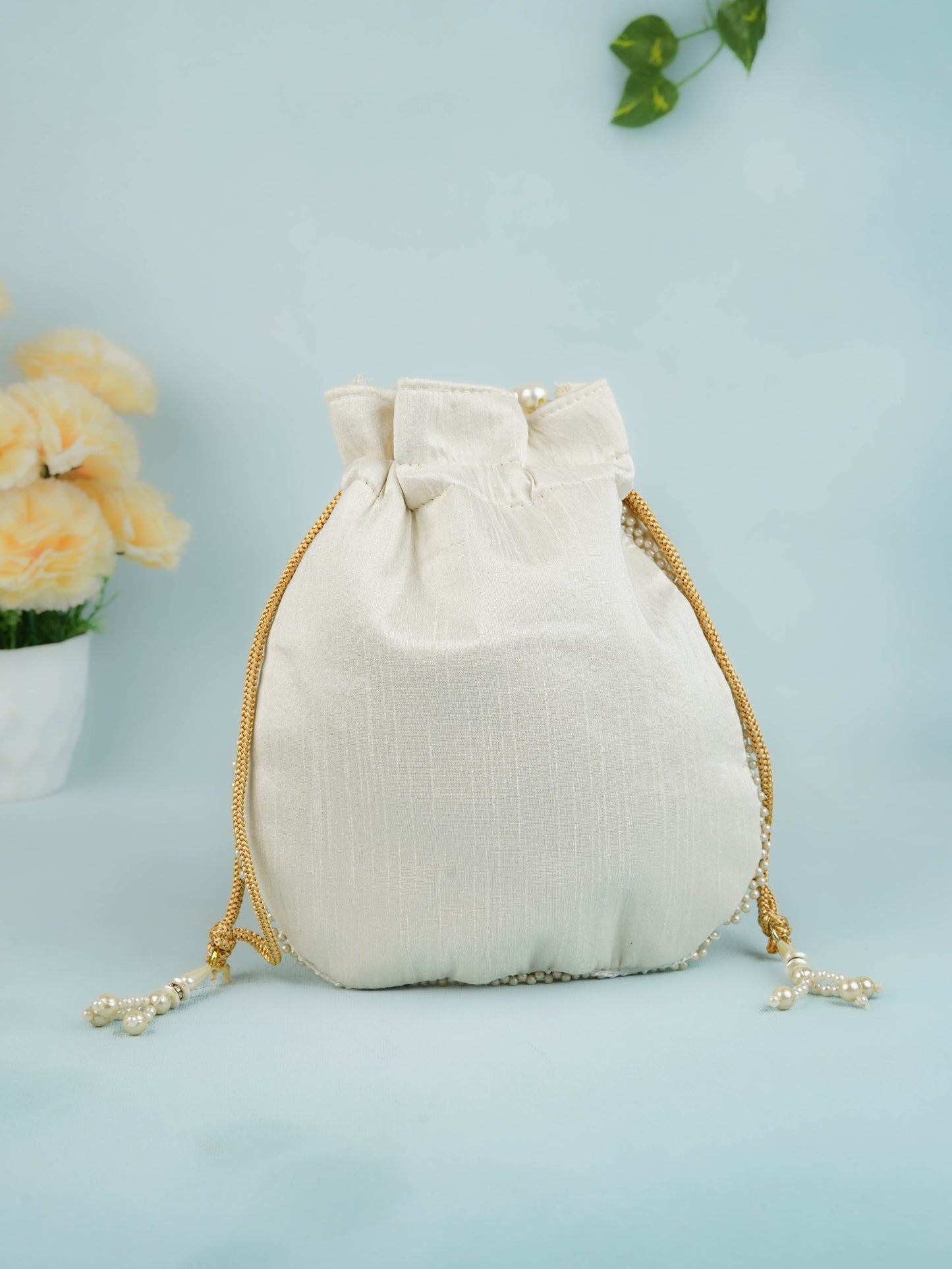 Potli Bag with Beads Work - 9 inch - WBG1950