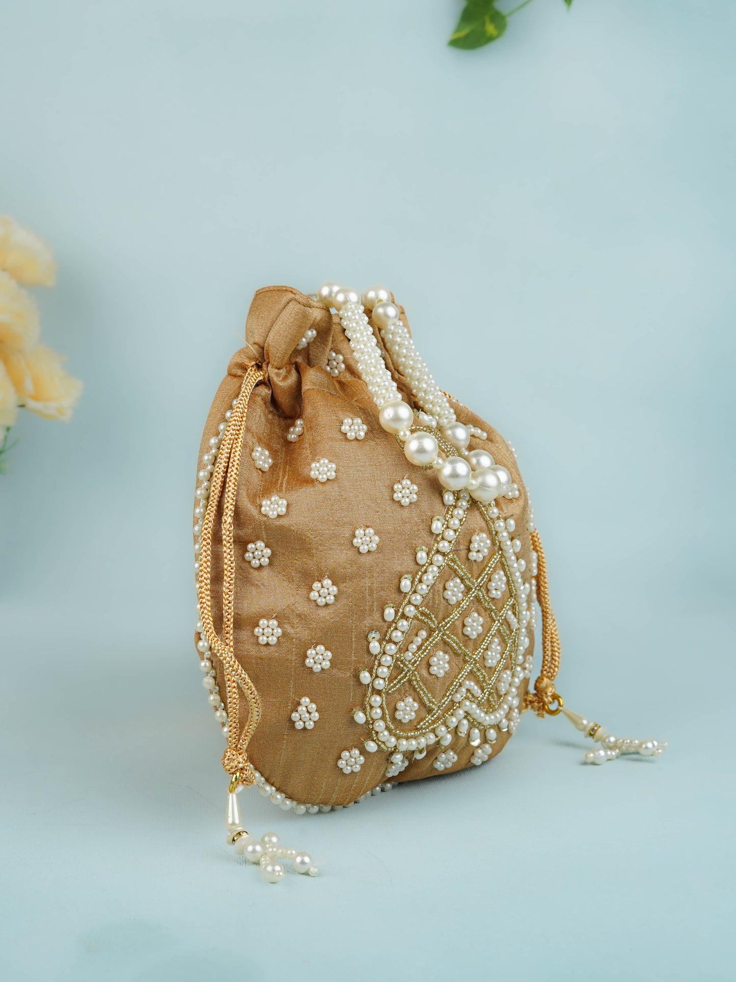 Potli Bag with Beads Work - 9 inch - WBG1950