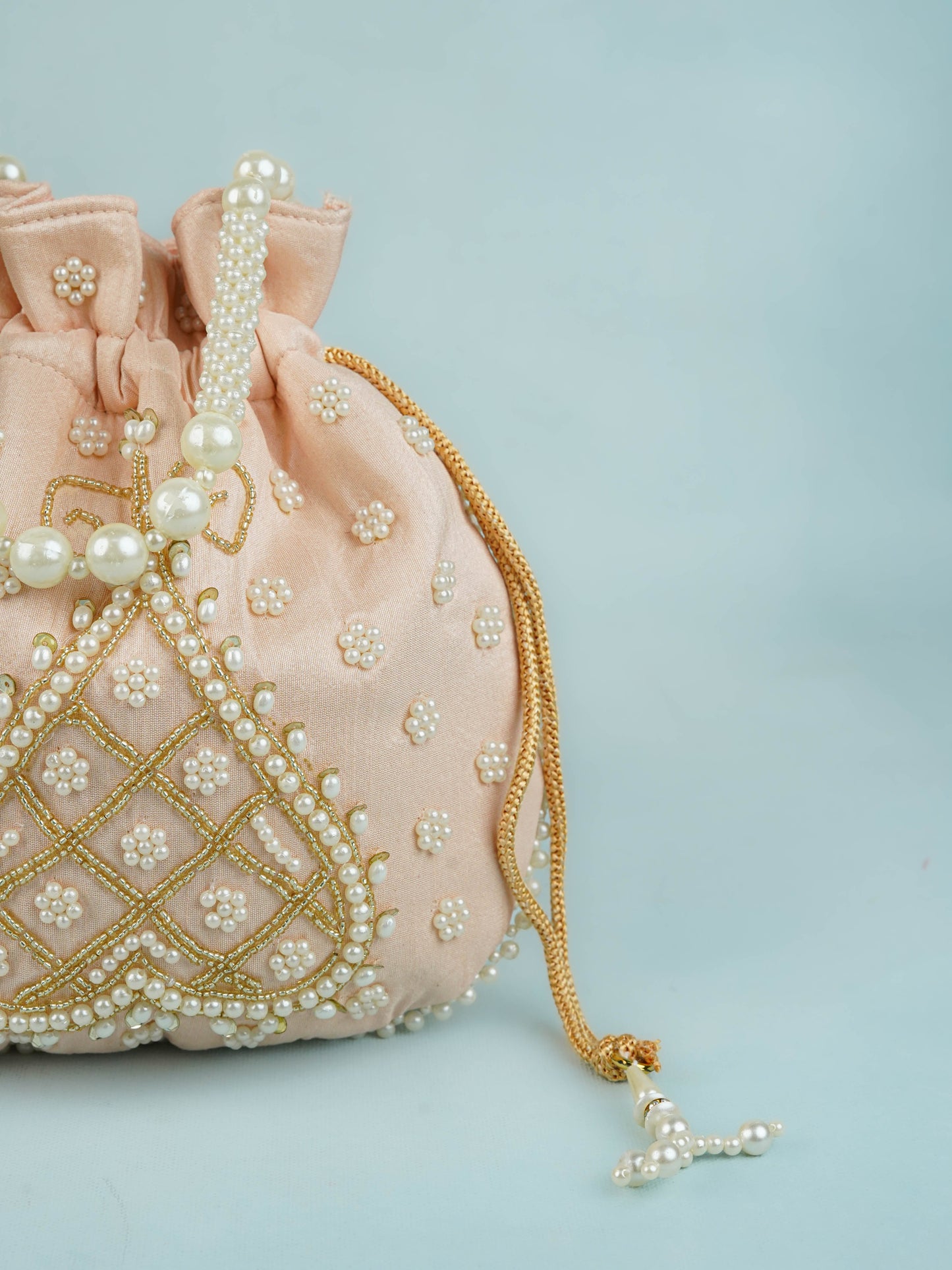 Potli Bag with Beads Work - 9 inch - WBG1950