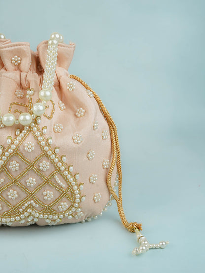 Potli Bag with Beads Work - 9 inch - WBG1950