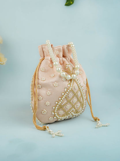 Potli Bag with Beads Work - 9 inch - WBG1950