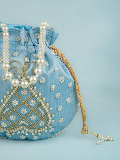 Potli Bag with Beads Work - 9 inch - WBG1950
