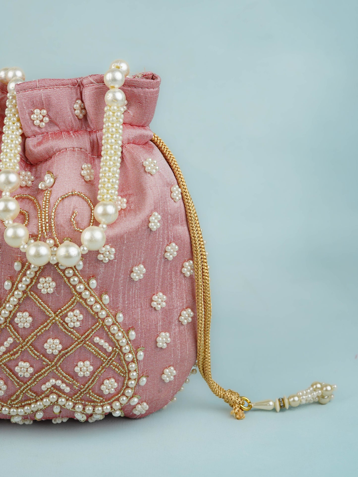 Potli Bag with Beads Work - 9 inch - WBG1950