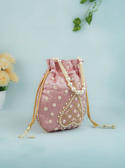 Potli Bag with Beads Work - 9 inch - WBG1950