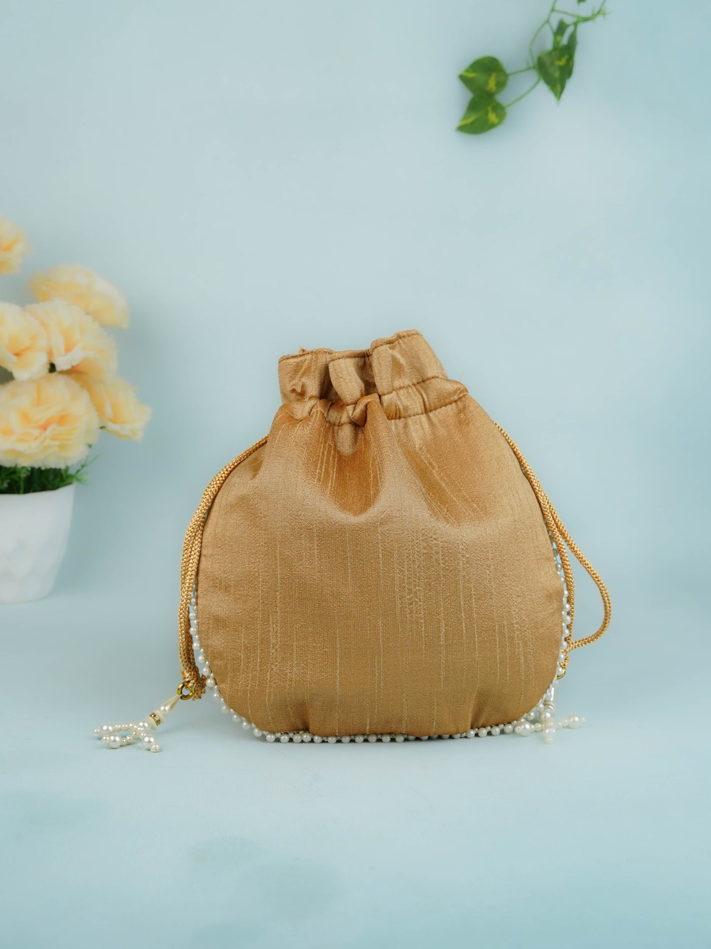 Potli Bag with Beads Work - 9 inch - WBG1950
