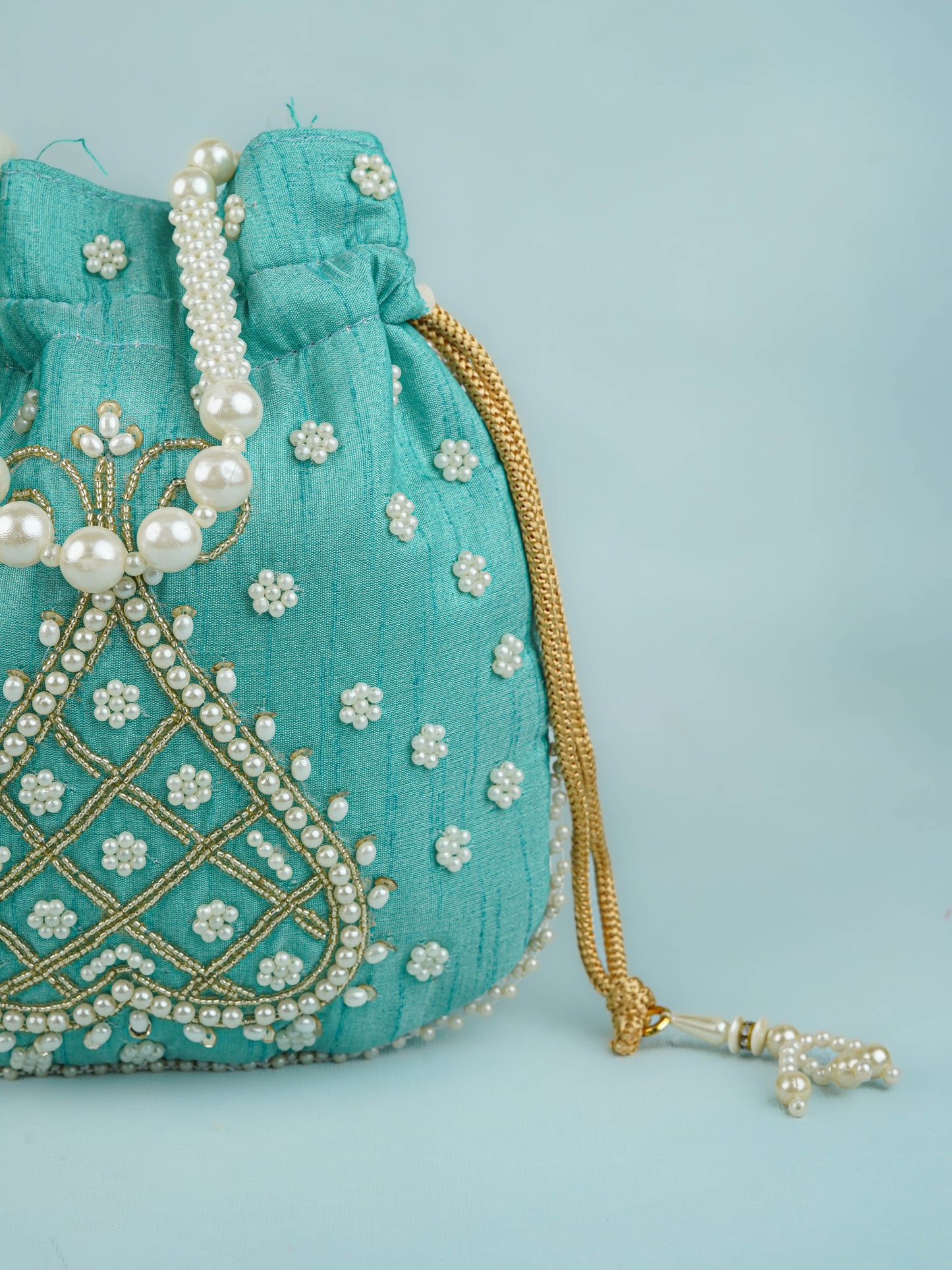 Potli Bag with Beads Work - 9 inch - WBG1950