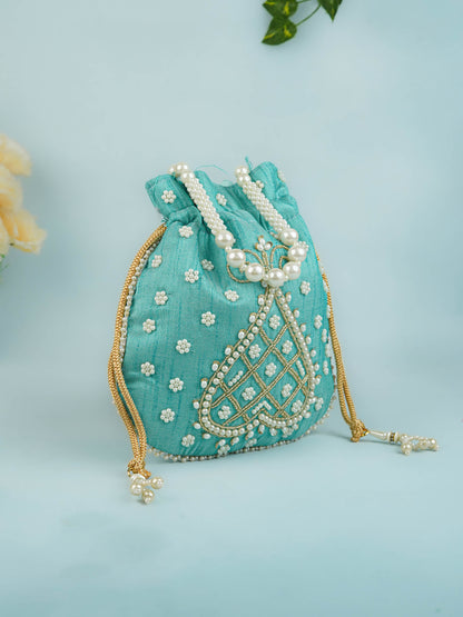 Potli Bag with Beads Work - 9 inch - WBG1950