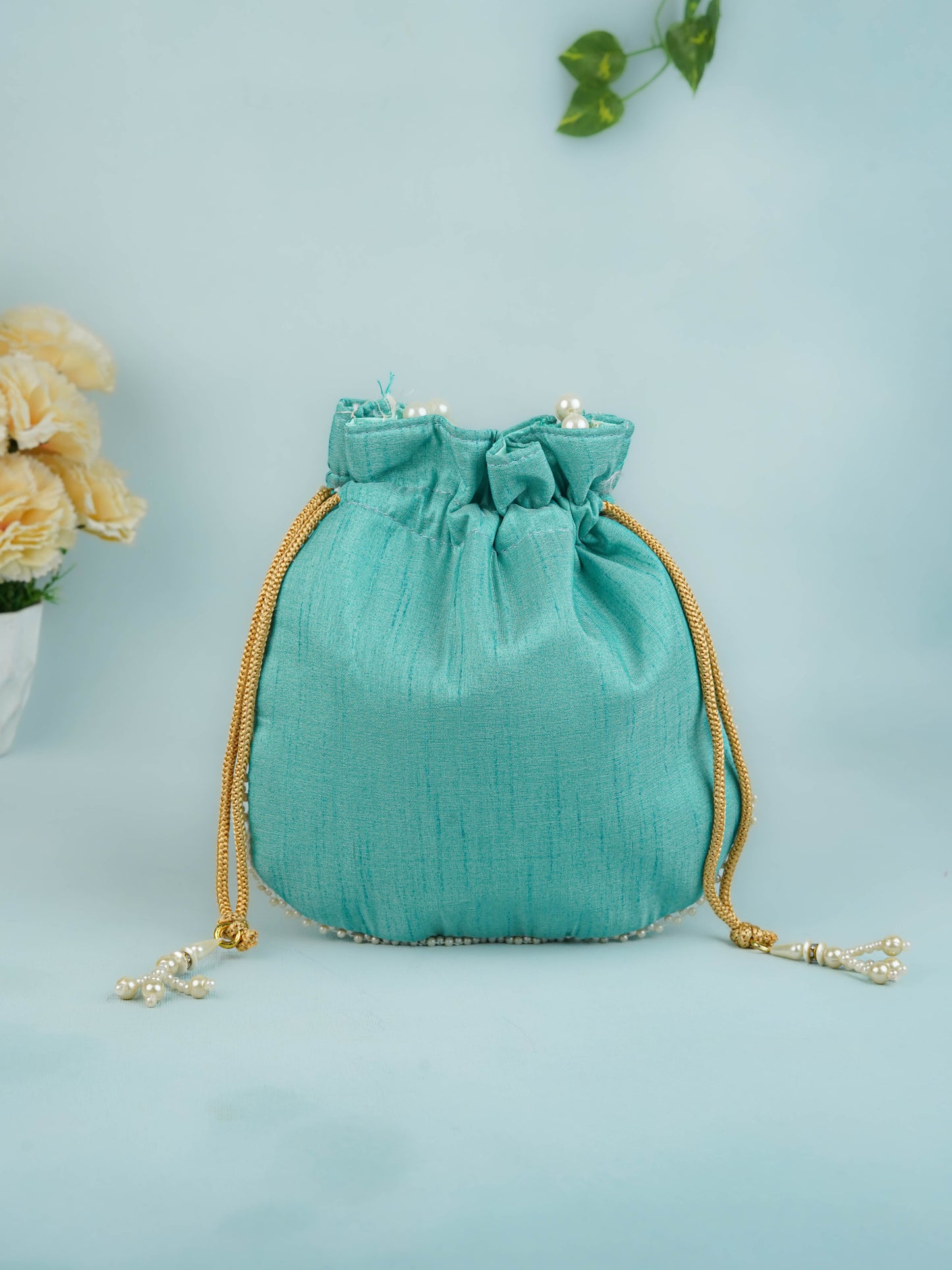 Potli Bag with Beads Work - 9 inch - WBG1950