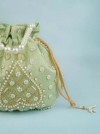 Potli Bag with Beads Work - 9 inch - WBG1950