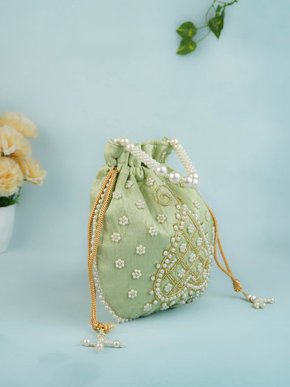 Potli Bag with Beads Work - 9 inch - WBG1950