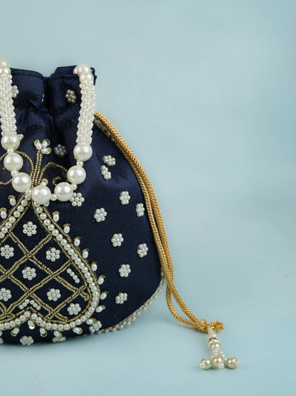 Potli Bag with Beads Work - 9 inch - WBG1950