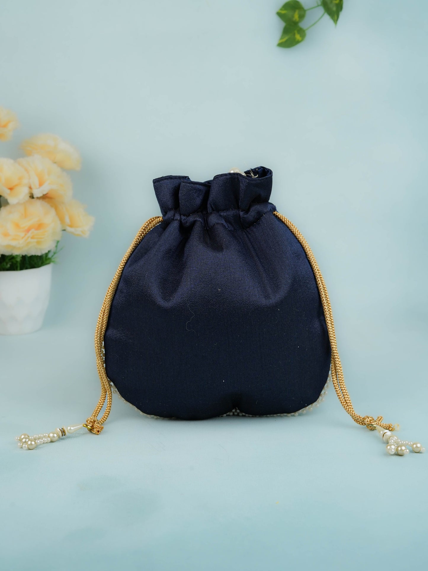 Potli Bag with Beads Work - 9 inch - WBG1950