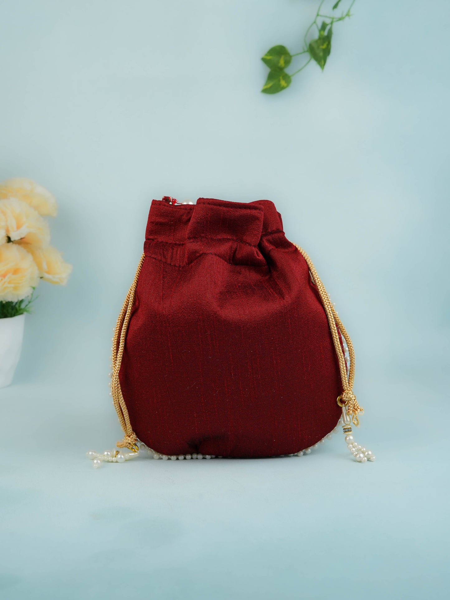 Potli Bag with Beads Work - 9 inch - WBG1950