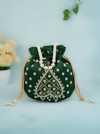 Potli Bag with Beads Work - 9 inch - WBG1950