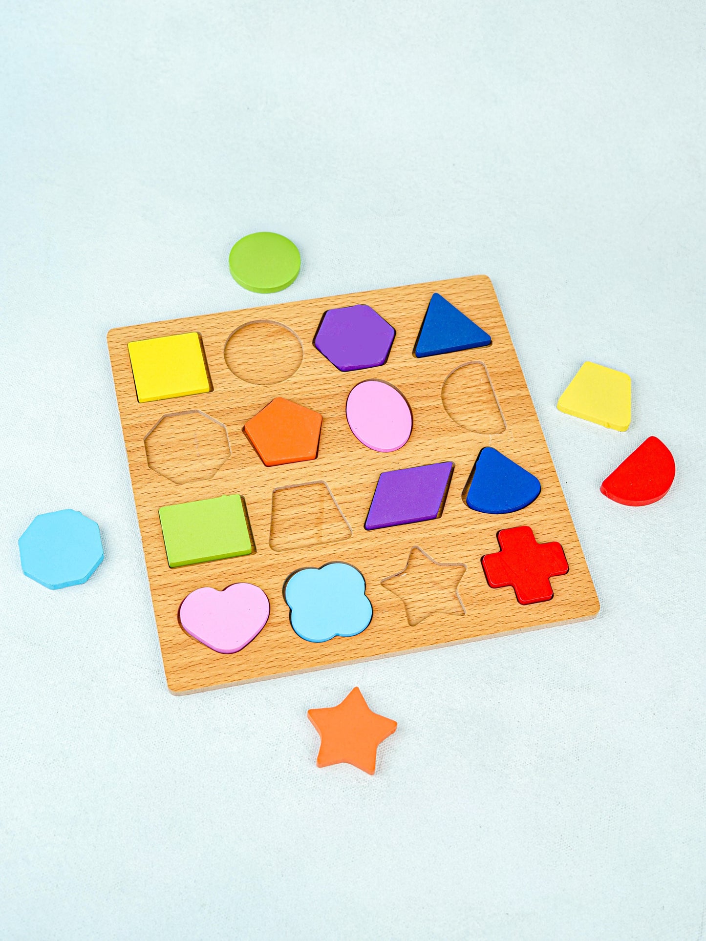 Kids - Wooden Puzzle Board - Shapes - WBG1965-4