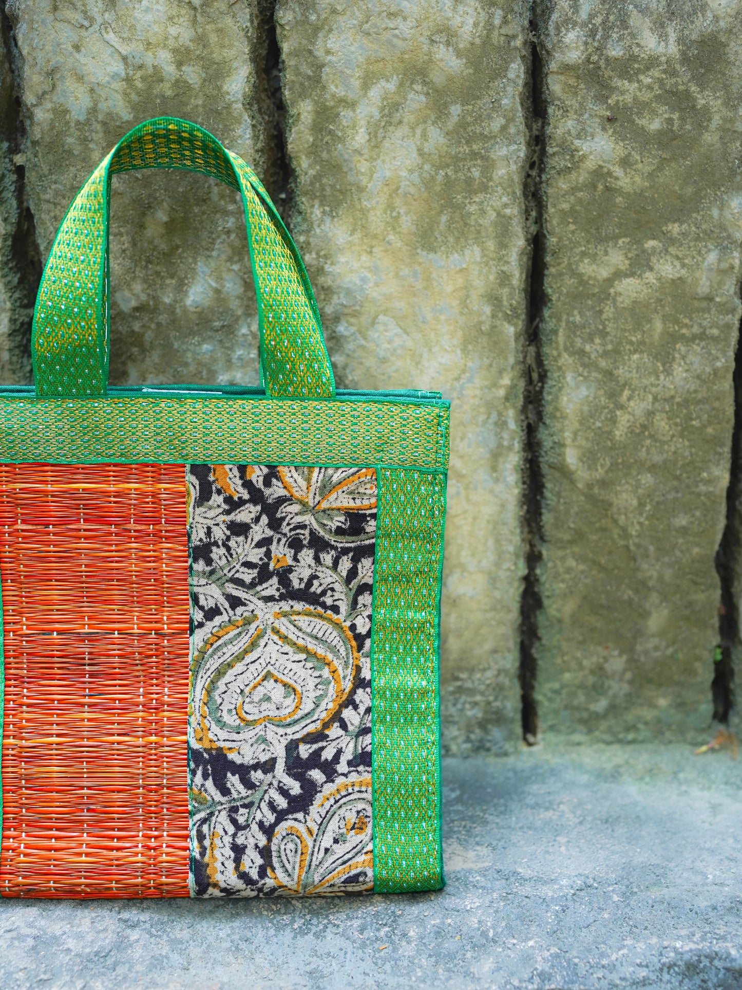 Kalamkari Korai Handbag - 8X8 inch - WBG2021