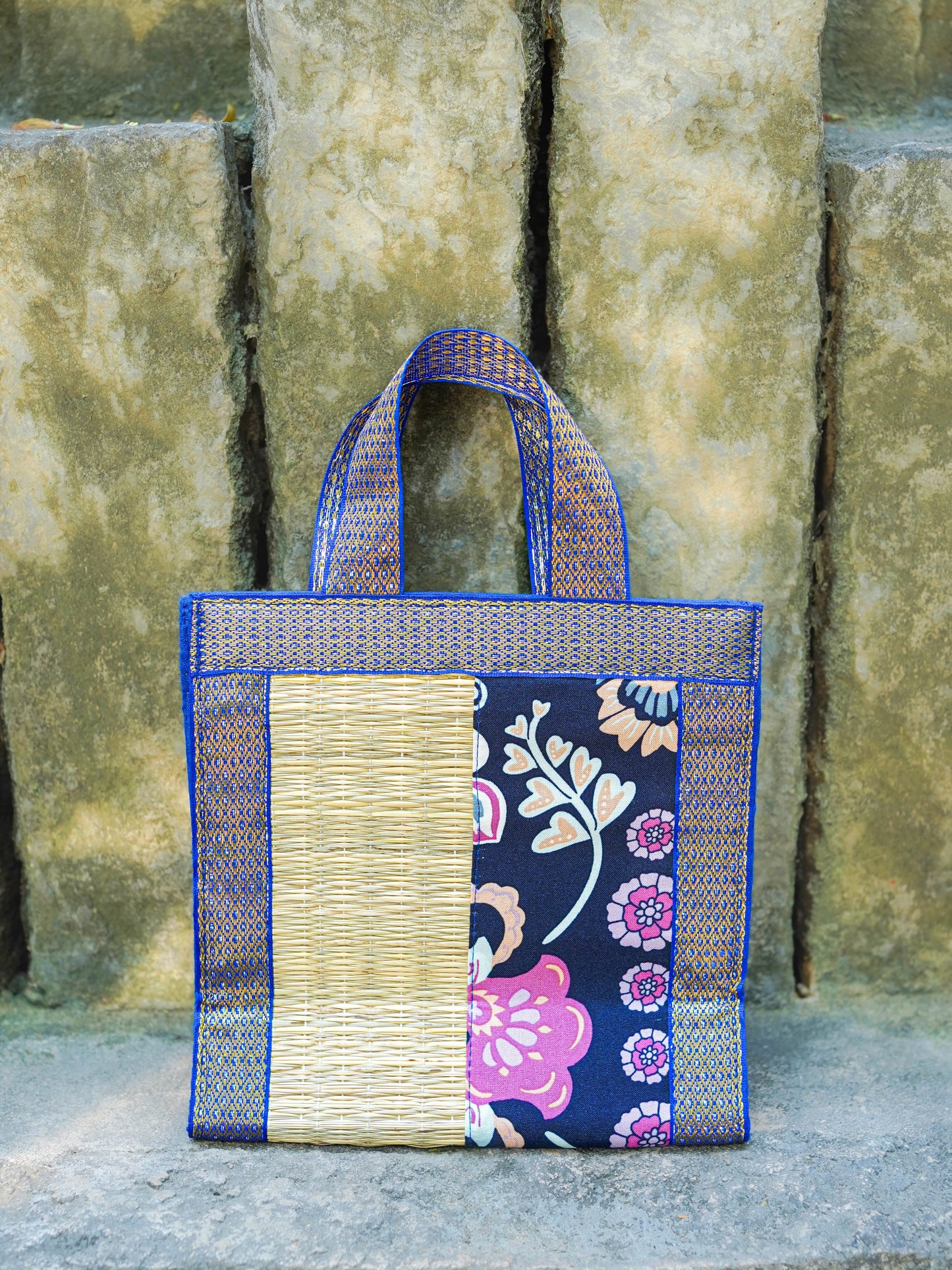 Kalamkari Korai Handbag - 8X8 inch - WBG2021