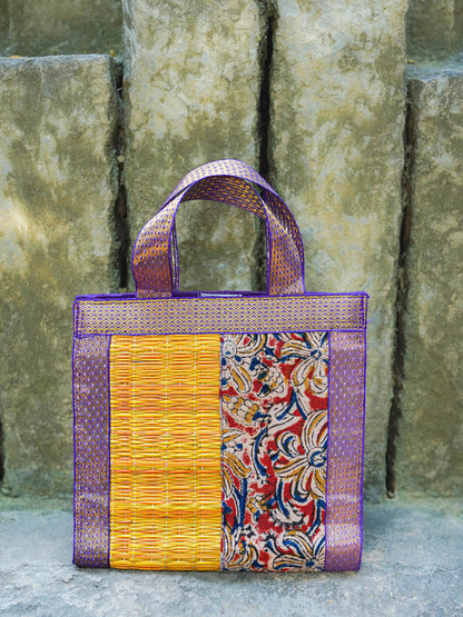 Kalamkari Korai Handbag - 8X8 inch - WBG2021
